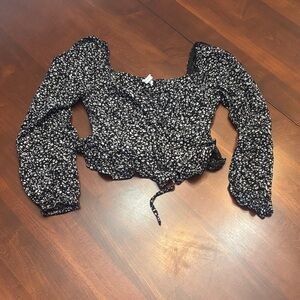 Elegant Black Floral Women's Blouse